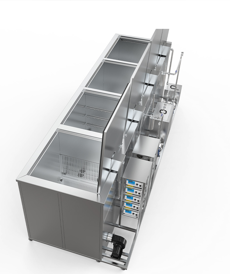 冠博仕 GF4-1860PLH 四槽超聲波清洗機｜61L 36振頭工業級過濾漂洗噴淋烘干一體機