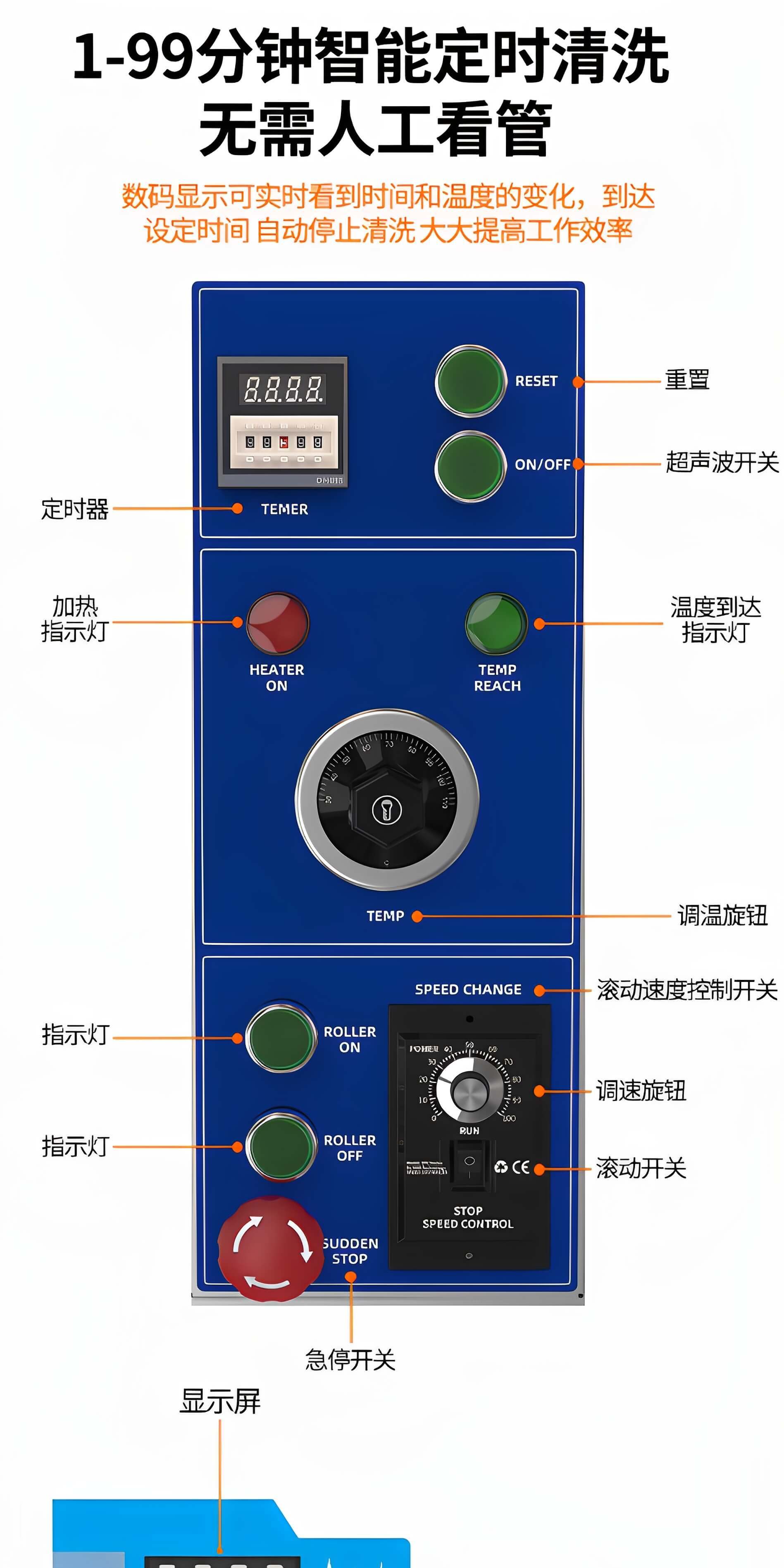 45L 冠博仕滾筒式超聲波清洗機 600W工業級除油除銹設備 | 五金小工件螺絲螺母清洗