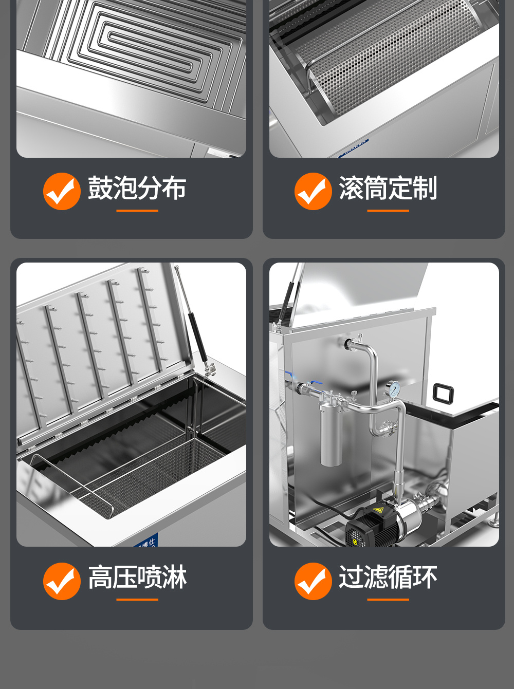 冠博仕GE2480H雙槽超聲波清洗機帶鼓風烘干 | 88L/1200W | 適用于五金零部件、汽車部件、航空航天金屬零件清洗